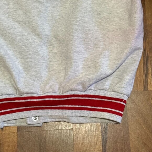 Vtg Disney Mickey & Co Varsity Jacket Lined Coat Snap Gray Red Sweatshirt Large - Picture 8 of 16